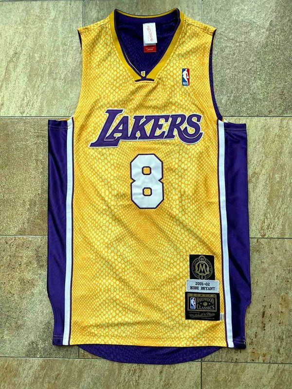 Men Los Angeles Lakers 8 Bryant Yellow home Embroidered 2021 NBA Jersey